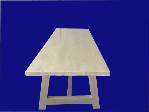 Lime wash finish on Oregon Table 2800 x 1000 x 750